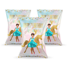 Afbeelding in Gallery-weergave laden, Gepersonaliseerde Golden Unicorn popcorn uitdeelzakjes