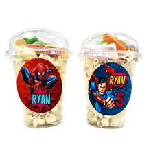 Afbeelding in Gallery-weergave laden, Gepersonaliseerde Spider- en Superman snoep en popcorn bekers