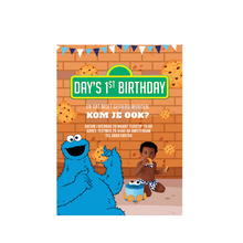 Afbeelding in Gallery-weergave laden, Gepersonaliseerde Koekie Monster uitnodiging (digitaal)