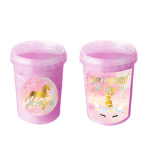 Afbeelding in Gallery-weergave laden, Gepersonaliseerde Golden Unicorn suikerspin emmers