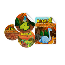 Afbeelding in Gallery-weergave laden, Gepersonaliseerde Dino waterfles labels en stickers