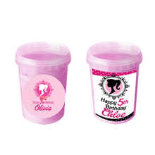 Afbeelding in Gallery-weergave laden, Gepersonaliseerde Barbie suikerspin emmers