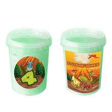 Afbeelding in Gallery-weergave laden, Gepersonaliseerde Dino suikerspin emmers