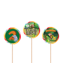 Afbeelding in Gallery-weergave laden, Gepersonaliseerde Jungle Fever ronde regenboog lollies