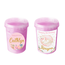 Afbeelding in Gallery-weergave laden, Gepersonaliseerde Zwaan suikerspin emmers