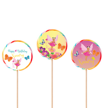 Afbeelding in Gallery-weergave laden, Gepersonaliseerde Vlinders ronde regenboog lollies