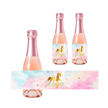 Afbeelding in Gallery-weergave laden, Gepersonaliseerde Golden Unicorn Kinder champagne / Bubbelsap labels