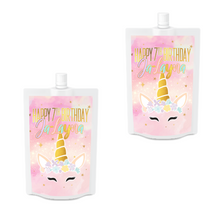 Afbeelding in Gallery-weergave laden, Gepersonaliseerde Golden Unicorn Drinkzakjes