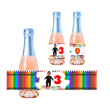 Afbeelding in Gallery-weergave laden, Gepersonaliseerde ABC 123 Kinder champagne / Bubbelsap labels