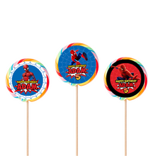 Afbeelding in Gallery-weergave laden, Gepersonaliseerde Spider-Man ronde regenboog lollies