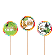 Afbeelding in Gallery-weergave laden, Gepersonaliseerde Safari Wild ronde regenboog lollies