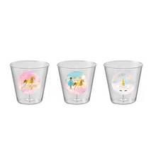 Afbeelding in Gallery-weergave laden, Gepersonaliseerde transparante Golden Unicorn bekers