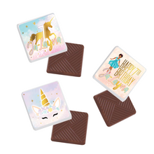 Afbeelding in Gallery-weergave laden, Gepersonaliseerde Golden Unicorn napolitaanse chocolaatjes