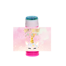 Afbeelding in Gallery-weergave laden, Gepersonaliseerde Golden Unicorn bellenblaas