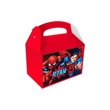 Afbeelding in Gallery-weergave laden, Gepersonaliseerde Spider- en Superman traktatie uitdeel doos