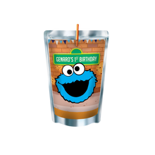 Afbeelding in Gallery-weergave laden, Gepersonaliseerde Koekie Monster Capri-Sun labels en stickers