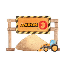 Afbeelding in Gallery-weergave laden, Gepersonaliseerde Graaf- en Bouwvoertuigen centerpiece (tafel decoratie)