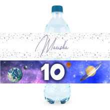 Afbeelding in Gallery-weergave laden, Gepersonaliseerde Ruimte (Galaxy) waterfles labels en stickers
