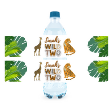 Afbeelding in Gallery-weergave laden, Gepersonaliseerde Safari Wild waterfles labels en stickers