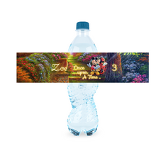 Afbeelding in Gallery-weergave laden, Gepersonaliseerde Mickey & Minnie Mouse waterfles labels en stickers