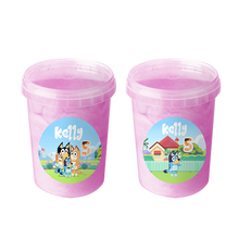 Afbeelding in Gallery-weergave laden, Gepersonaliseerde Bluey (Meisjes) suikerspin emmers