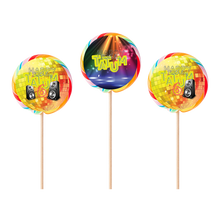 Afbeelding in Gallery-weergave laden, Gepersonaliseerde Disco ronde regenboog lollies