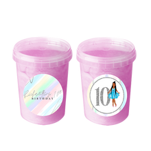 Afbeelding in Gallery-weergave laden, Gepersonaliseerde Pastel Silver suikerspin emmers