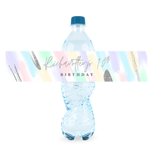 Afbeelding in Gallery-weergave laden, Gepersonaliseerde Pastel Silver waterfles labels en stickers