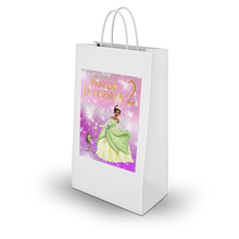 Afbeelding in Gallery-weergave laden, Gepersonaliseerde Prinses Tiana traktatie uitdeel tasjes