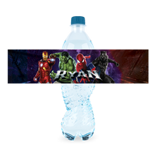 Afbeelding in Gallery-weergave laden, Gepersonaliseerde Marvel waterfles labels en stickers