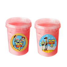 Afbeelding in Gallery-weergave laden, Gepersonaliseerde Toy Story suikerspin emmers