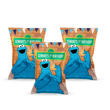 Afbeelding in Gallery-weergave laden, Gepersonaliseerde Koekie Monster popcorn uitdeelzakjes