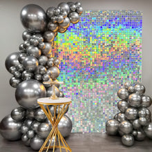 Afbeelding in Gallery-weergave laden, Silveren Shimmerwall Sequin Backdrop Verhuur