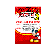 Afbeelding in Gallery-weergave laden, Gepersonaliseerde Mickey Mouse uitnodiging (digitaal)