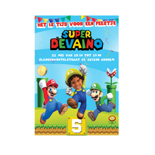 Afbeelding in Gallery-weergave laden, Gepersonaliseerde Super Mario Bros uitnodiging (digitaal)
