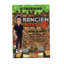Afbeelding in Gallery-weergave laden, Gepersonaliseerde Minecraft uitnodiging (digitaal)