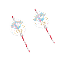 Afbeelding in Gallery-weergave laden, Gepersonaliseerde Unicorn rietjes