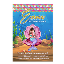 Afbeelding in Gallery-weergave laden, Gepersonaliseerde Zeemeermin Mermaid uitnodiging (digitaal)