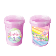 Afbeelding in Gallery-weergave laden, Gepersonaliseerde Regenboog Pastel suikerspin emmers