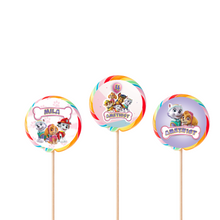 Afbeelding in Gallery-weergave laden, Gepersonaliseerde Skye ronde regenboog lollies