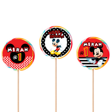 Afbeelding in Gallery-weergave laden, Gepersonaliseerde Mickey Mouse ronde regenboog lollies