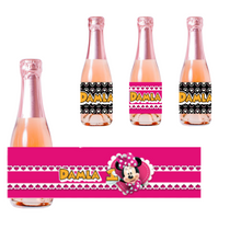 Afbeelding in Gallery-weergave laden, Gepersonaliseerde Minnie Mouse Kinder champagne / Bubbelsap labels