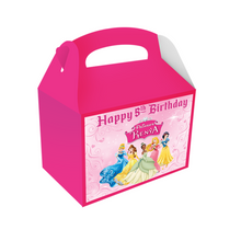Afbeelding in Gallery-weergave laden, Gepersonaliseerde Prinsessen variatie traktatie uitdeel doos