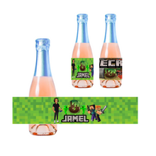Afbeelding in Gallery-weergave laden, Gepersonaliseerde Minecraft Kinder champagne / Bubbelsap labels