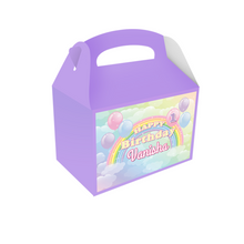 Afbeelding in Gallery-weergave laden, Gepersonaliseerde Regenboog Pastel traktatie uitdeel doos