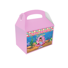 Afbeelding in Gallery-weergave laden, Gepersonaliseerde Zeemeermin Mermaid traktatie uitdeel doos