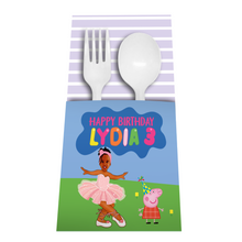 Afbeelding in Gallery-weergave laden, Gepersonaliseerde Peppa Pig bestekhouders