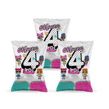 Afbeelding in Gallery-weergave laden, Gepersonaliseerde LOL Surprise popcorn uitdeelzakjes