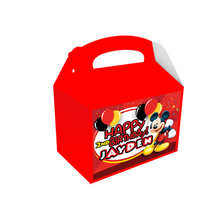Afbeelding in Gallery-weergave laden, Gepersonaliseerde Mickey Mouse traktatie uitdeel doos