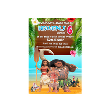 Afbeelding in Gallery-weergave laden, Gepersonaliseerde Moana Vaiana uitnodiging (digitaal)